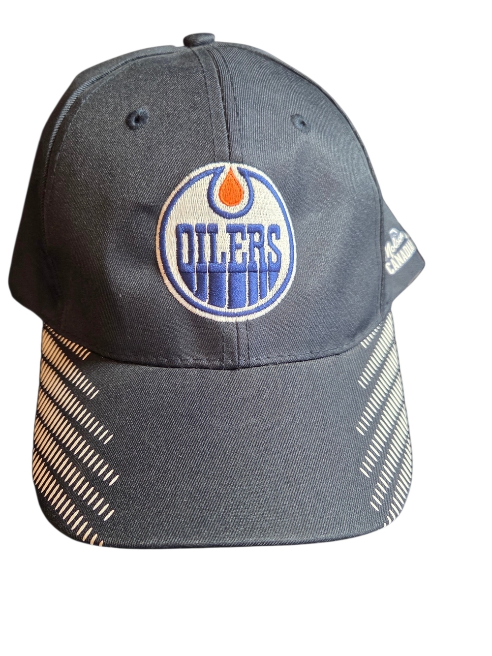 Old Time Hockey Edmonton Oilers Navy Blue Structured Baseball Cap - Picture 2 of 7